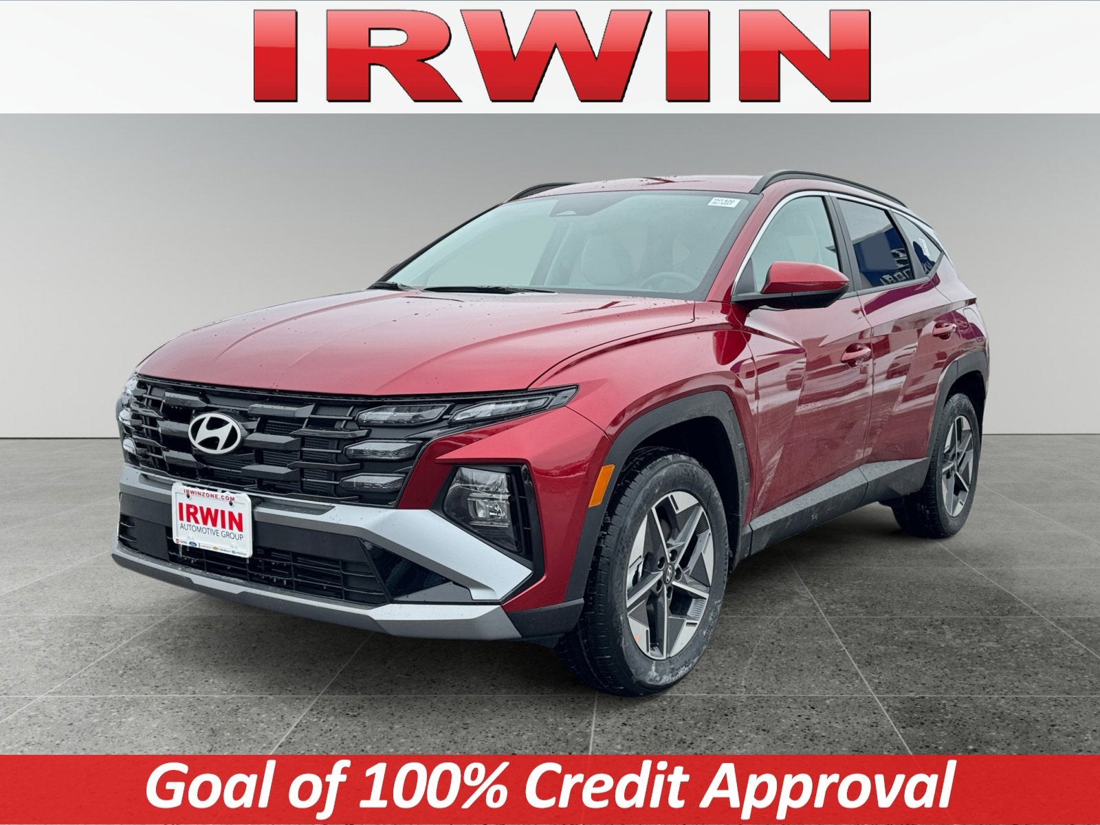 2026 Hyundai TUCSON SEL AWD in Red — front three-quarter view