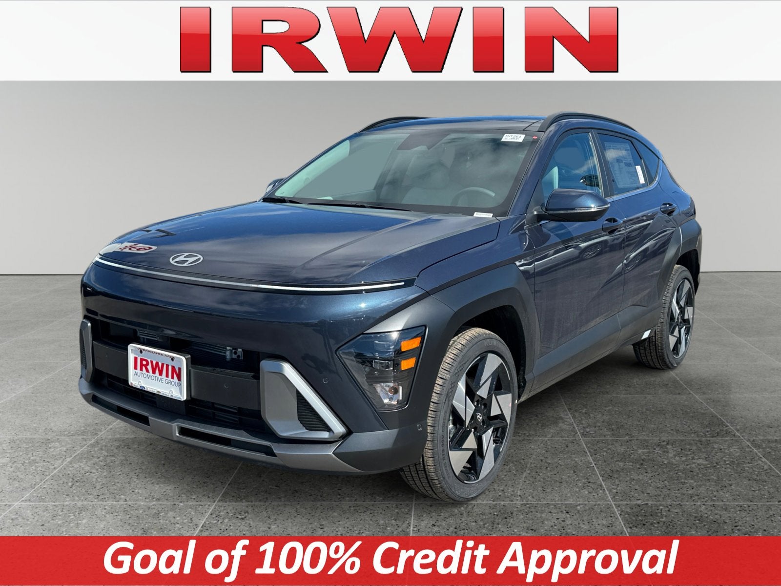 2026 Hyundai KONA Limited AWD in Blue — front three-quarter view